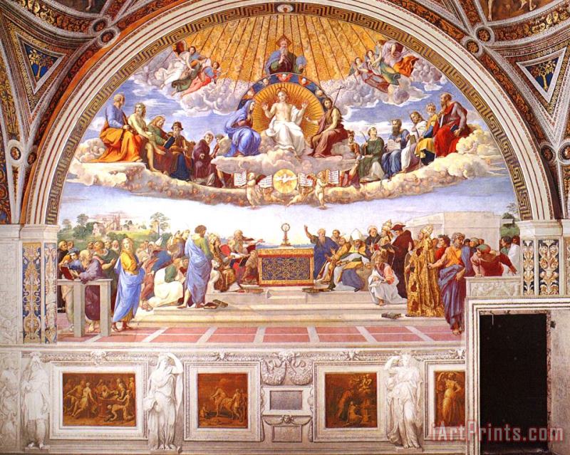 Raphael Disputation of The Holy Sacrament (la Disputa) [detail 1a] Art Painting